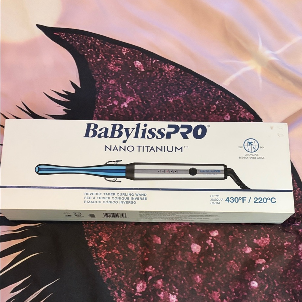 BaBylissPRO Nano Titanium Curling Wand - Blue and Silver